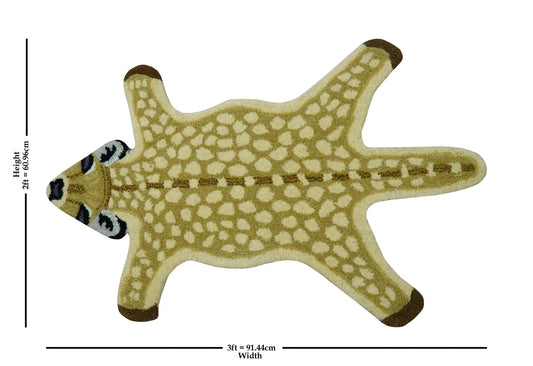 Animal Giraffe Brown Hand Tufted 2x3 Wool Area Rug