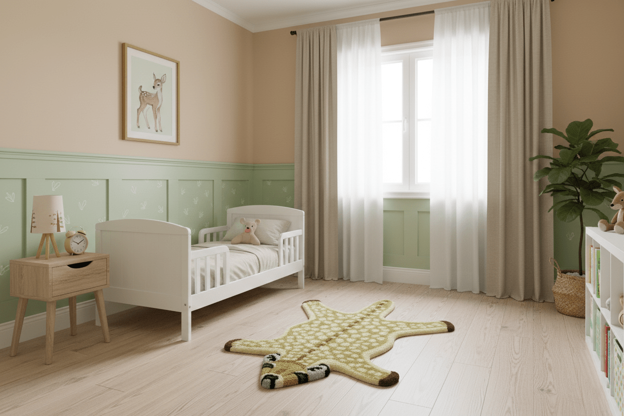 Animal Giraffe Brown Hand Tufted 2x3 Wool Area Rug