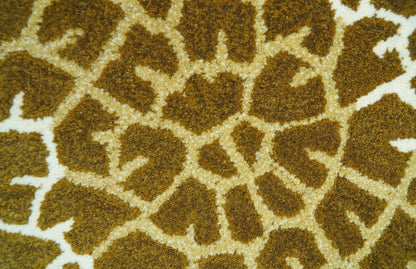 Animal Giraffe Brown Hand Tufted 3x5 Wool Area Rug.
