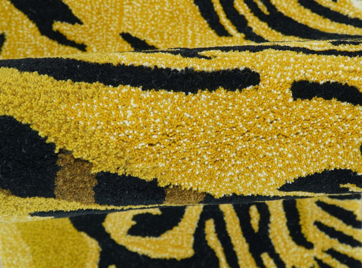 Animal Gold Tiger 3x5 Hand Tufted Wool Area Rug.