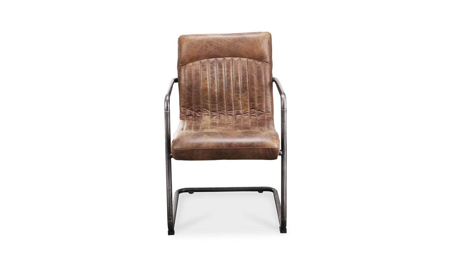 The Carpentry Shop Co. ANSEL ARM CHAIR GRAZED BROWN LEATHER-M2 ANSEL ARM CHAIR GRAZED BROWN LEATHER-M2