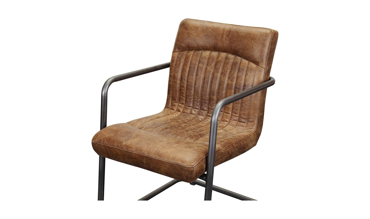 The Carpentry Shop Co. ANSEL ARM CHAIR GRAZED BROWN LEATHER-M2 ANSEL ARM CHAIR GRAZED BROWN LEATHER-M2