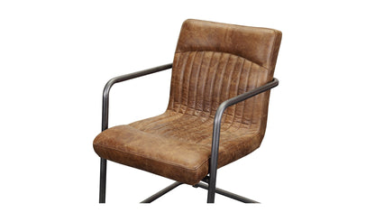 The Carpentry Shop Co. ANSEL ARM CHAIR GRAZED BROWN LEATHER-M2 ANSEL ARM CHAIR GRAZED BROWN LEATHER-M2
