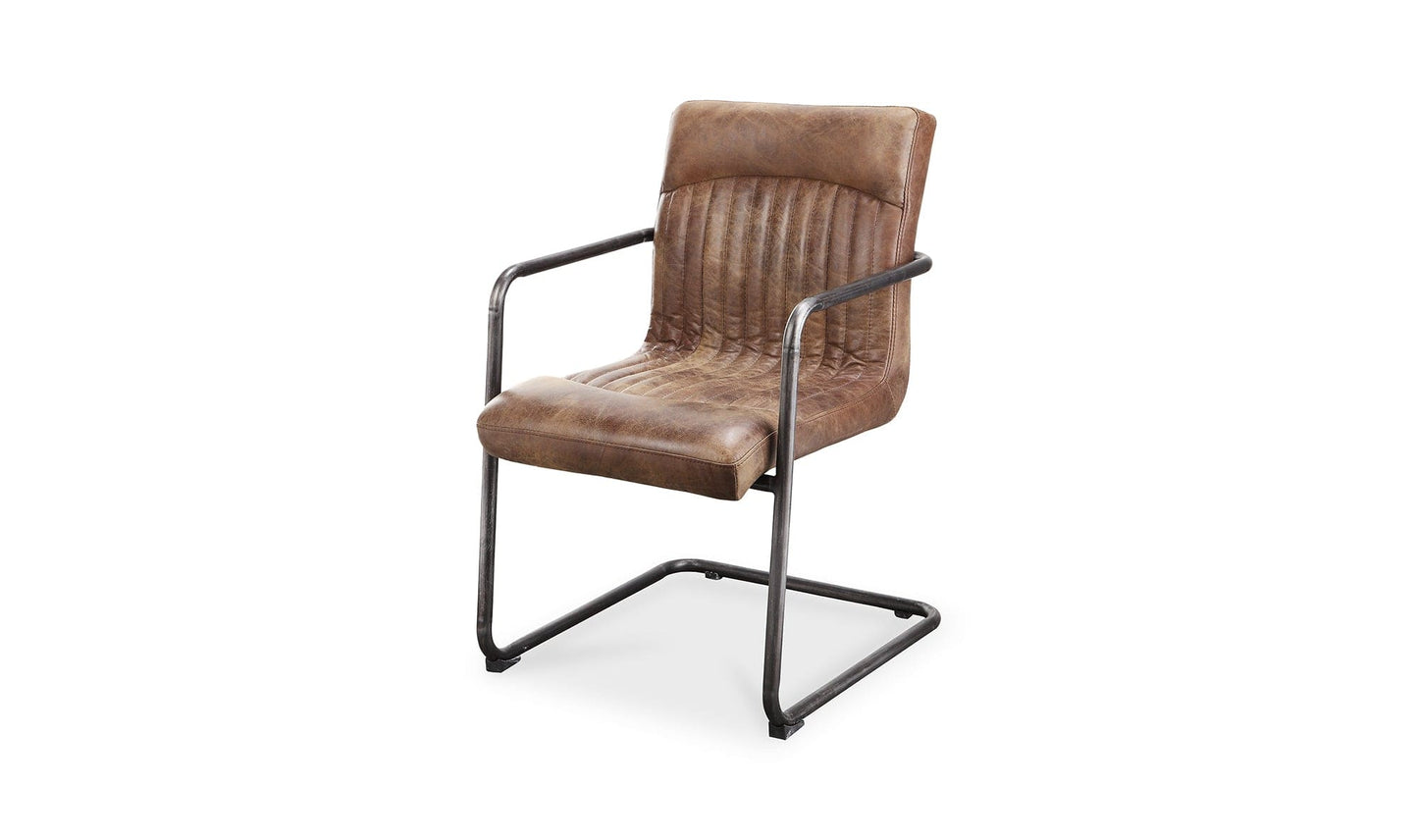 The Carpentry Shop Co. ANSEL ARM CHAIR GRAZED BROWN LEATHER-M2 ANSEL ARM CHAIR GRAZED BROWN LEATHER-M2