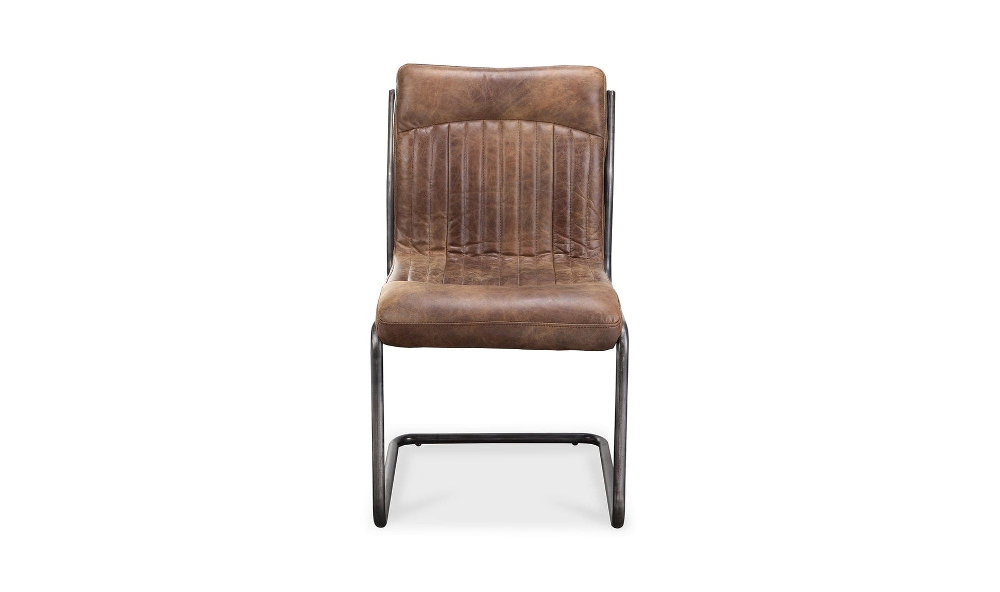 The Carpentry Shop Co. Ansel Dining Chair Grazed Brown Leather-M2 Ansel Dining Chair Grazed Brown Leather-M2