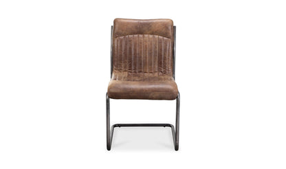 The Carpentry Shop Co. Ansel Dining Chair Grazed Brown Leather-M2 Ansel Dining Chair Grazed Brown Leather-M2