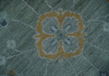 Antique Finish Gray Hand knotted Traditional Oushak Custom Made wool Area Rug.