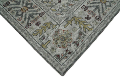 Distressed Traditional Turkish Hand Knotted Gray Custom Made wool Area Rug.