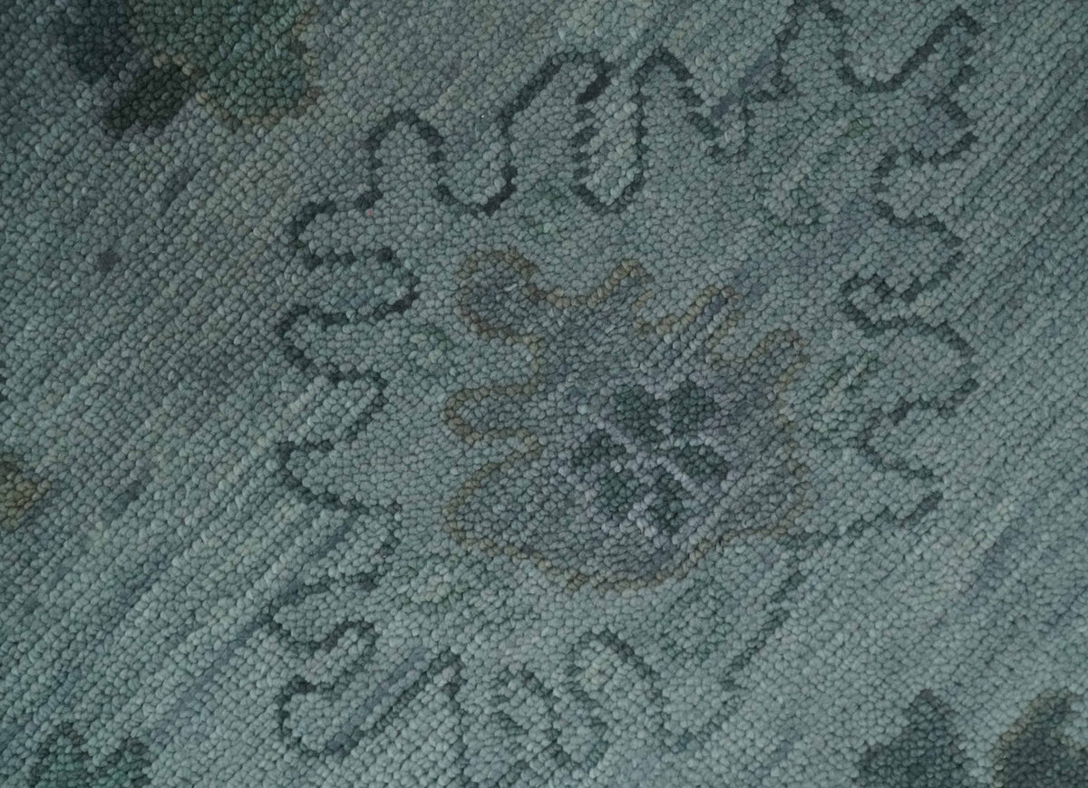 Antique look Bluish Gray Hand knotted Traditional Oushak Multi Size wool area Rug.