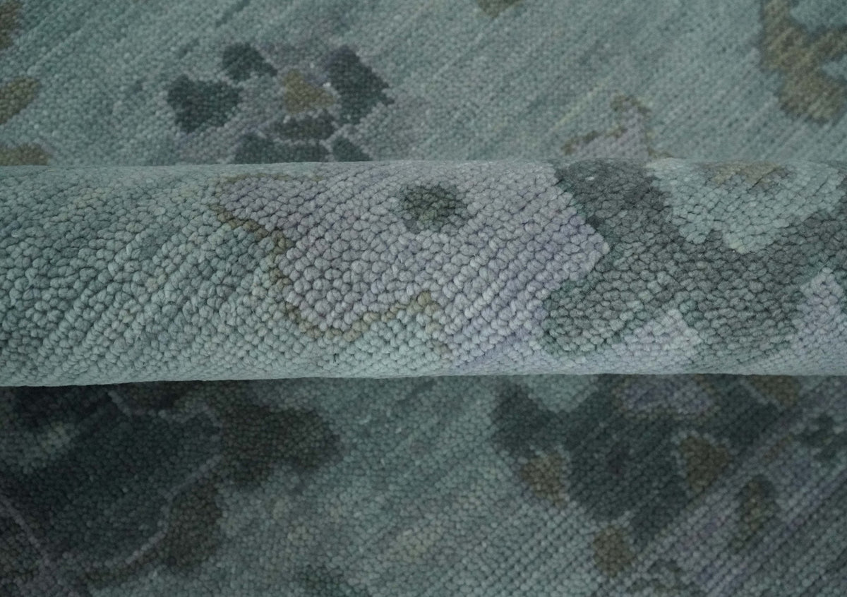 Antique look Bluish Gray Hand knotted Traditional Oushak Multi Size wool area Rug.