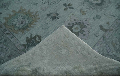 Antique look Bluish Gray Hand knotted Traditional Oushak Multi Size wool area Rug.