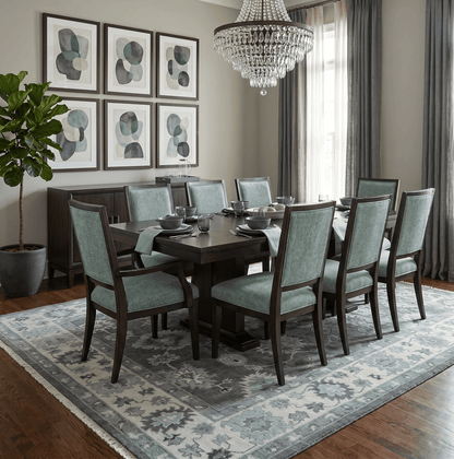 Antique look Charcoal, Ivory and Silver Hand knotted Traditional Oushak Custom Made wool Area Rug.