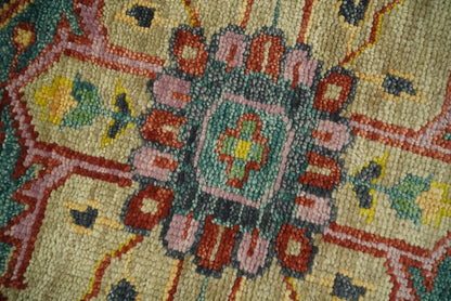 Antique Moss Green and Pink Traditional Multi Size Wool Area Rug.
