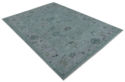 Antique style Gray and Silver Hand Knotted Multi Size Oushak Wool Area Rug.