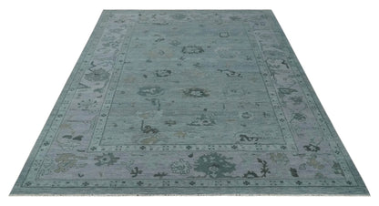 Antique style Gray and Silver Hand Knotted Multi Size Oushak Wool Area Rug.