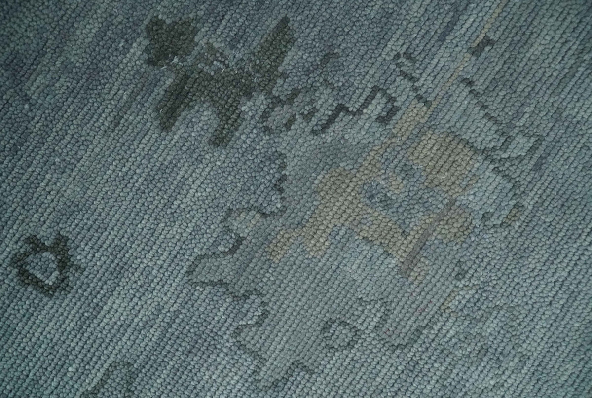 Antique style Gray and Silver Hand Knotted Multi Size Oushak Wool Area Rug.