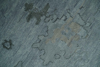 Antique style Gray and Silver Hand Knotted Multi Size Oushak Wool Area Rug.