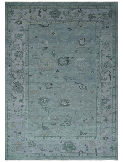 Antique style Gray and Silver Hand Knotted Multi Size Oushak Wool Area Rug.