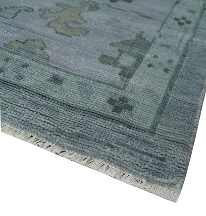 Antique style Gray and Silver Hand Knotted Multi Size Oushak Wool Area Rug.