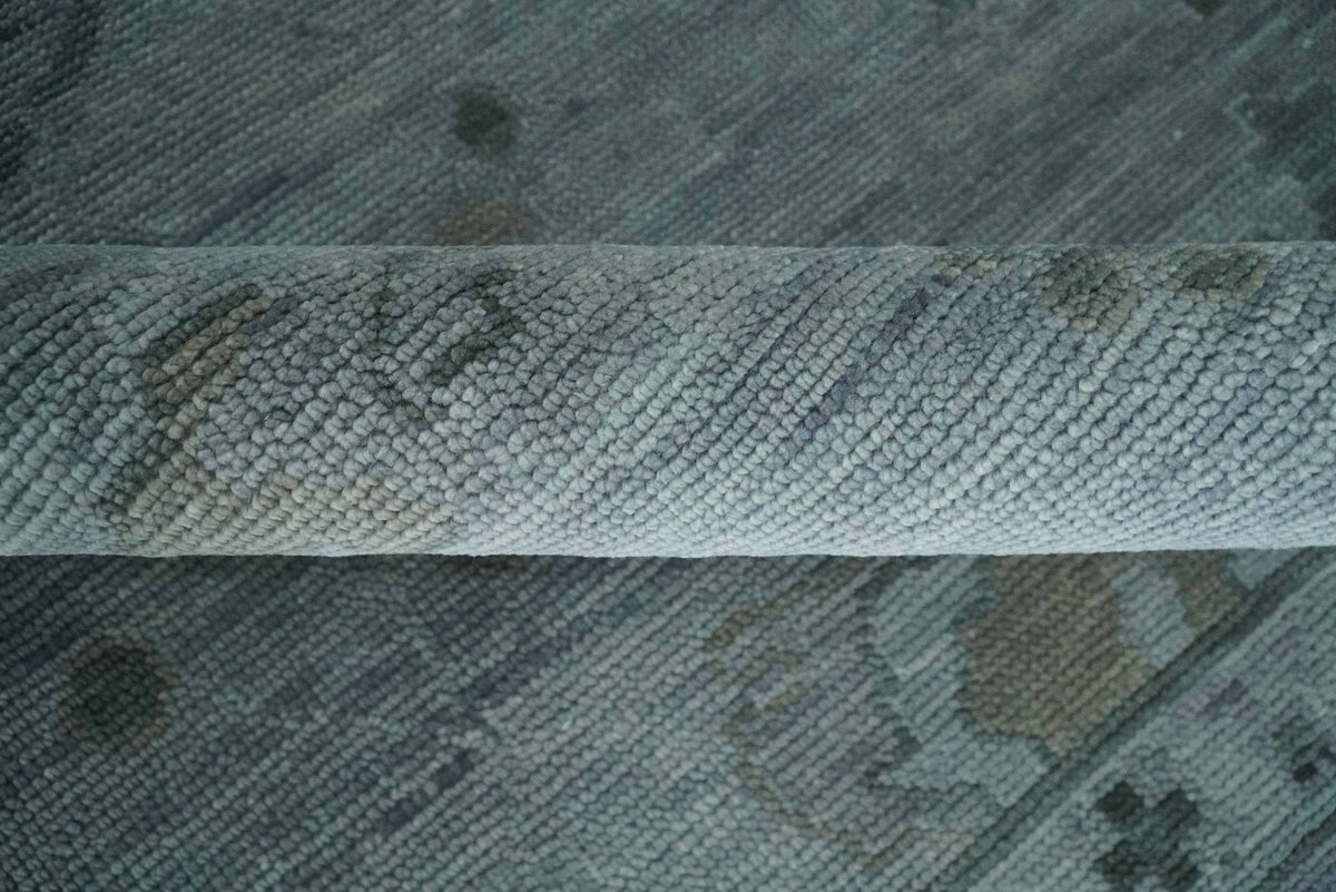 Antique style Gray and Silver Hand Knotted Multi Size Oushak Wool Area Rug.