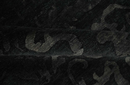 Antique Style Charcoal, Gray and Silver 8x10 Hand knotted wool Area Rug.