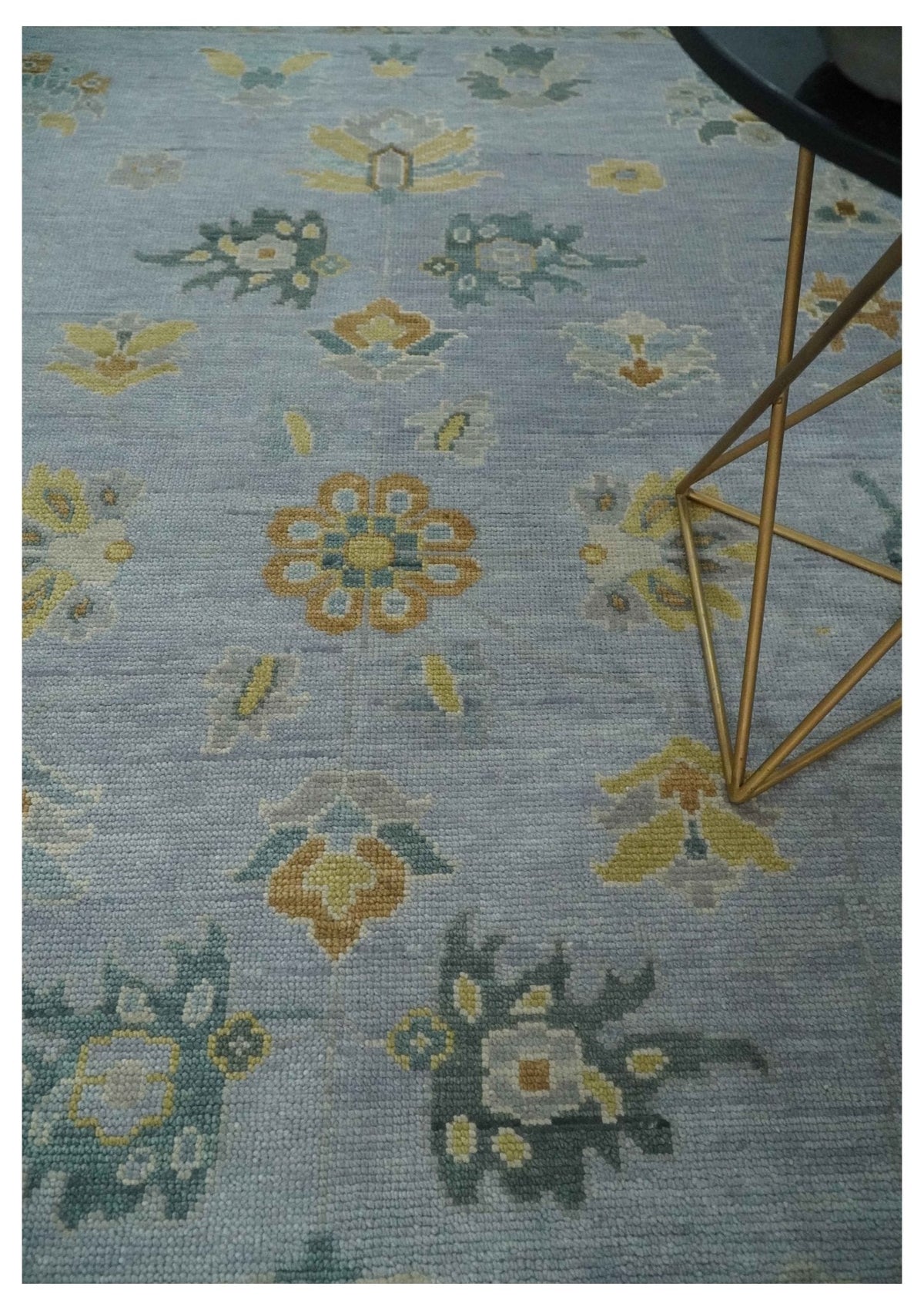 Antique Style Silver and Gray Traditional Hand knotted Oushak Custom Made wool Rug.