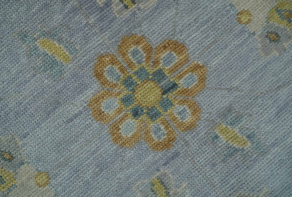 Antique Style Silver and Gray Traditional Hand knotted Oushak Custom Made wool Rug.