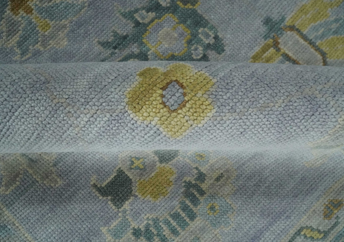 Antique Style Silver and Gray Traditional Hand knotted Oushak Custom Made wool Rug.