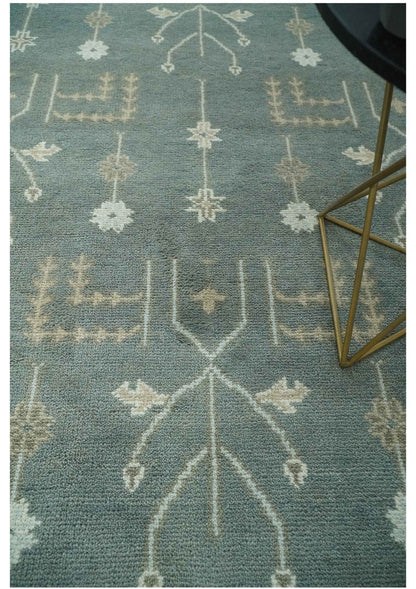 Antique Style Tree of life Gray, Beige and Silver Traditional Hand Knotted Custom Made wool Area Rug.