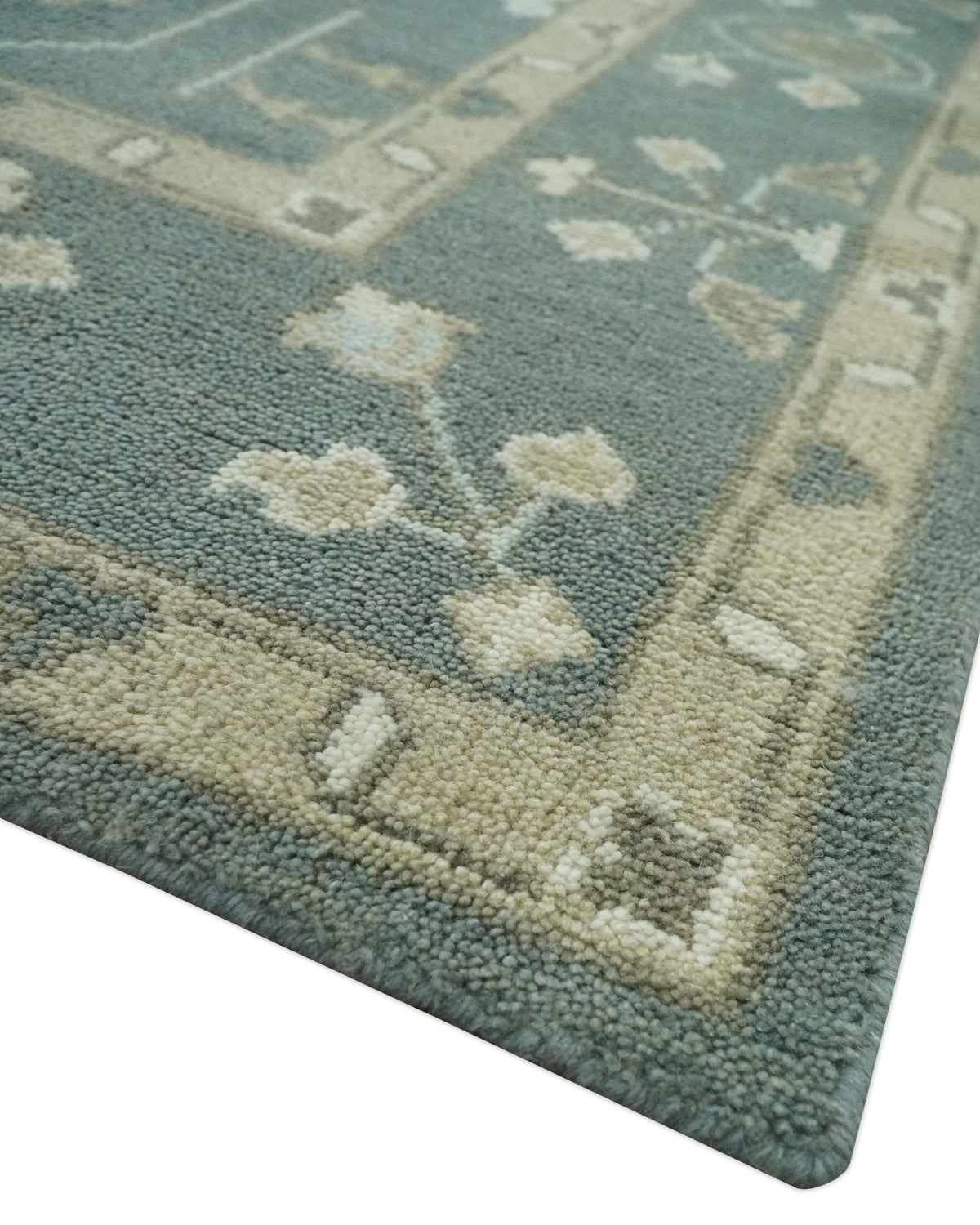 Antique Style Tree of life Gray, Beige and Silver Traditional Hand Knotted Custom Made wool Area Rug.
