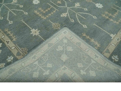 Antique Style Tree of life Gray, Beige and Silver Traditional Hand Knotted Custom Made wool Area Rug.