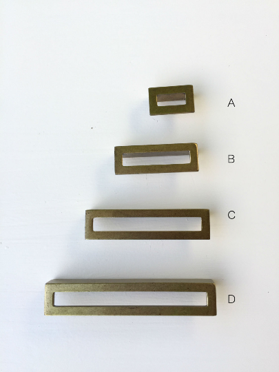 Linea Aged Brass Drawer Pulls.