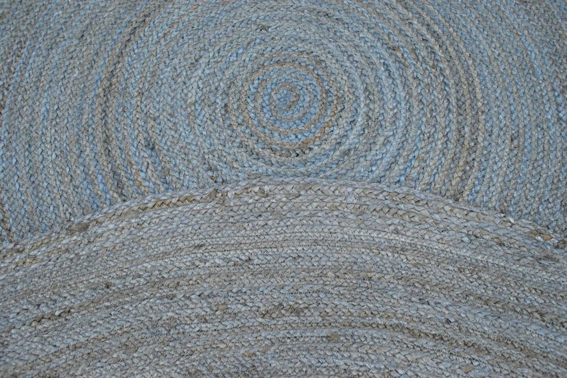 The Rug Decor Area Rug 100% All Natural Fiber Hand Braided Boho Blue Round Jute Rug 100% All Natural Fiber Hand Braided Boho Blue Round Jute Rug