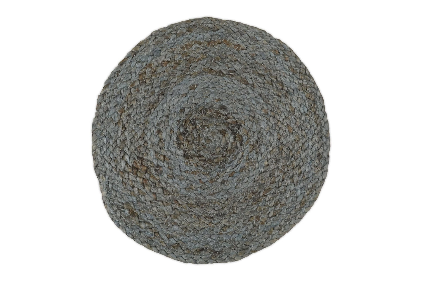 The Rug Decor Area Rug 1x1 Swatch 100% All Natural Fiber Hand Braided Boho Blue Round Jute Rug 100% All Natural Fiber Hand Braided Boho Blue Round Jute Rug