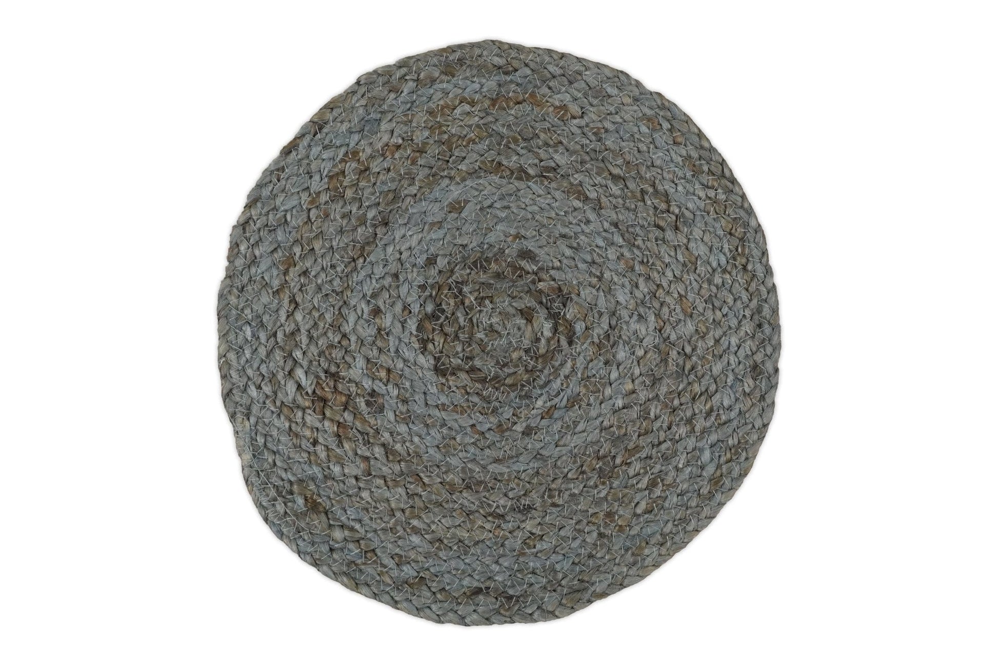 The Rug Decor Area Rug 1x1 Swatch 100% All Natural Fiber Hand Braided Boho Blue Round Jute Rug 100% All Natural Fiber Hand Braided Boho Blue Round Jute Rug
