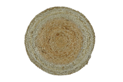 The Rug Decor Area Rug 1x1 Swatch 100% ALL NATURAL FIBER HAND BRAIDED BOHO WHITE ROUND JUTE RUG 100% ALL NATURAL FIBER HAND BRAIDED BOHO WHITE ROUND JUTE RUG