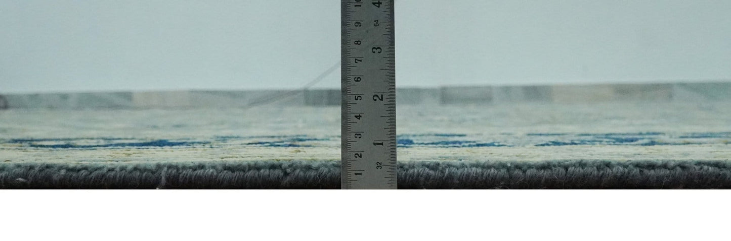 The Rug Decor Area Rug Antique design Gray, Olive and Blue Traditional Hand Knotted Custom Made wool Rug Antique design Gray, Olive and Blue Traditional Hand Knotted Custom Made wool Rug