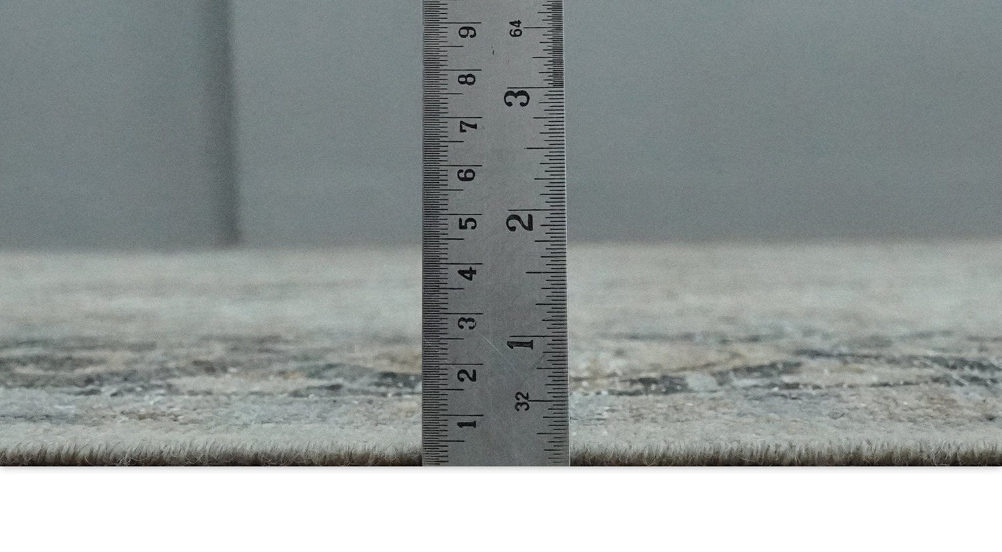 The Rug Decor Area Rug Antique Distressed finished Look Ivory, Charcoal and Beige Custom Made wool Area Rug Antique Distressed finished Look Ivory, Charcoal and Beige Custom Made wool Area Rug