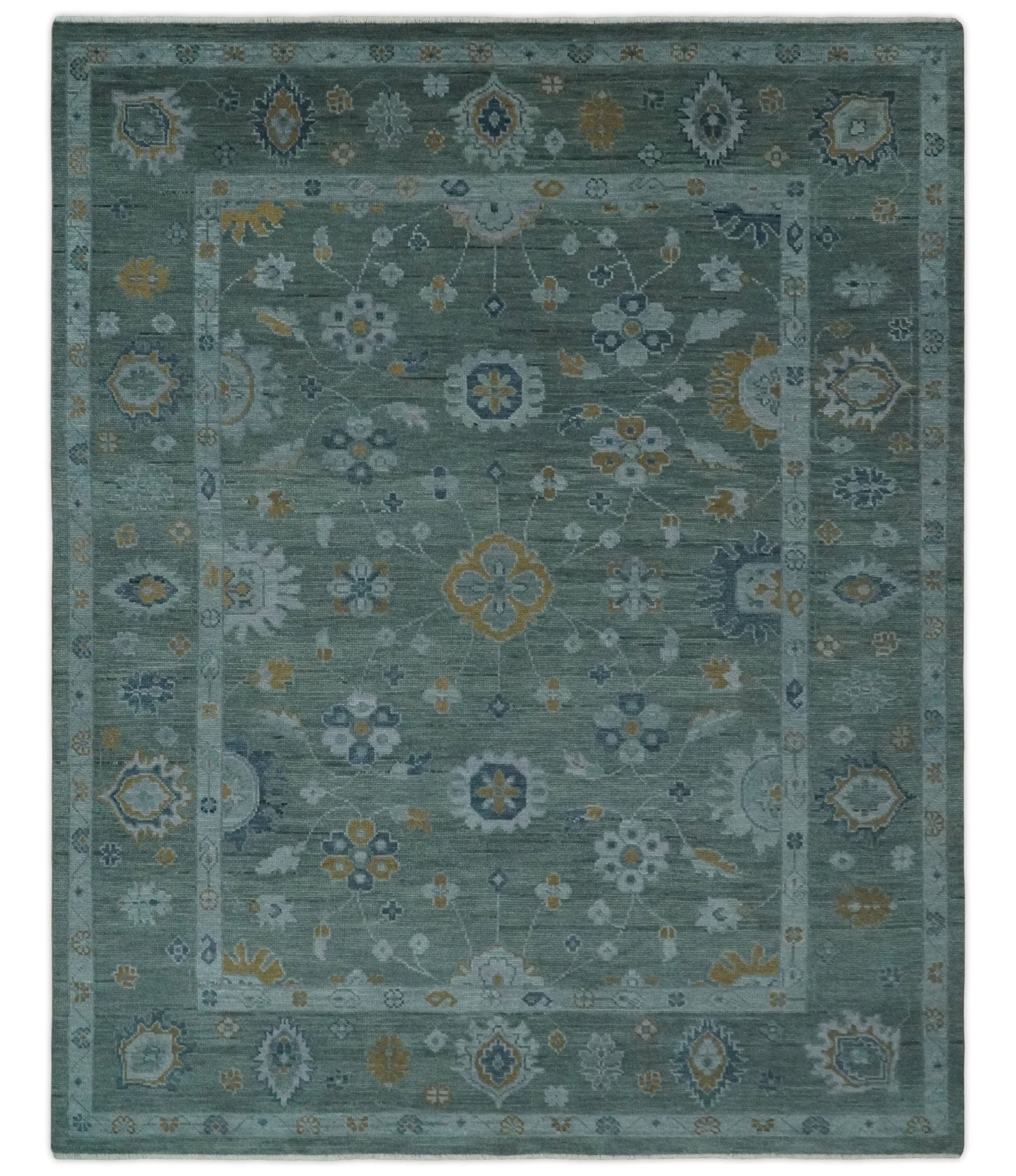 The Rug Decor Area Rug 8x10 Antique Finish Gray Hand knotted Traditional Oushak Custom Made wool Area Rug Antique Finish Gray Hand knotted Traditional Oushak Custom Made wool Area Rug