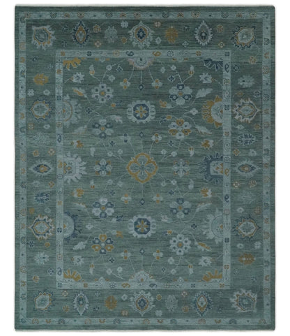 The Rug Decor Area Rug 8x10 Antique Finish Gray Hand knotted Traditional Oushak Custom Made wool Area Rug Antique Finish Gray Hand knotted Traditional Oushak Custom Made wool Area Rug