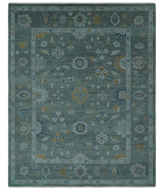 The Rug Decor Area Rug 8x10 Antique Finish Gray Hand knotted Traditional Oushak Custom Made wool Area Rug Antique Finish Gray Hand knotted Traditional Oushak Custom Made wool Area Rug