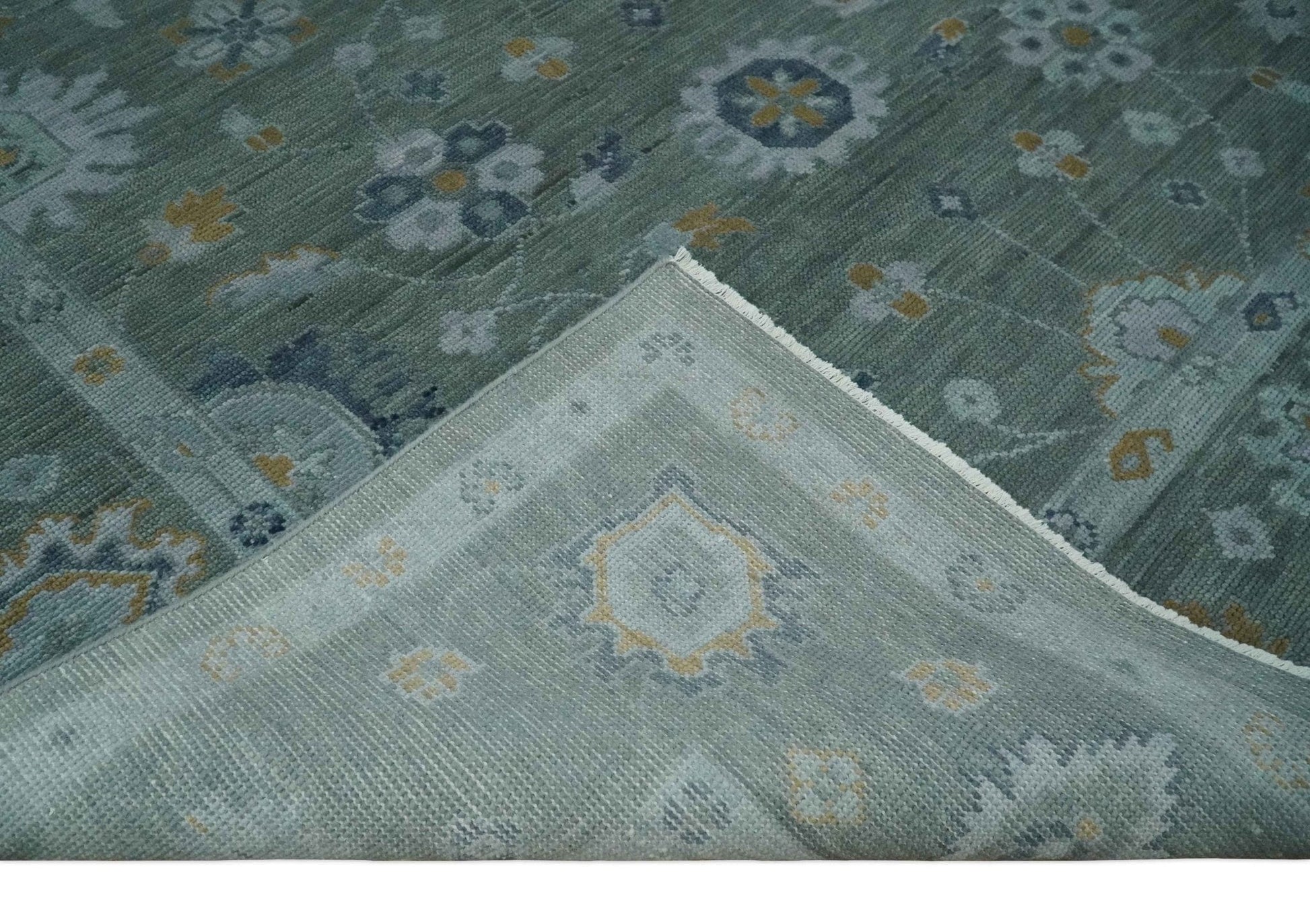 The Rug Decor Area Rug Antique Finish Gray Hand knotted Traditional Oushak Custom Made wool Area Rug Antique Finish Gray Hand knotted Traditional Oushak Custom Made wool Area Rug