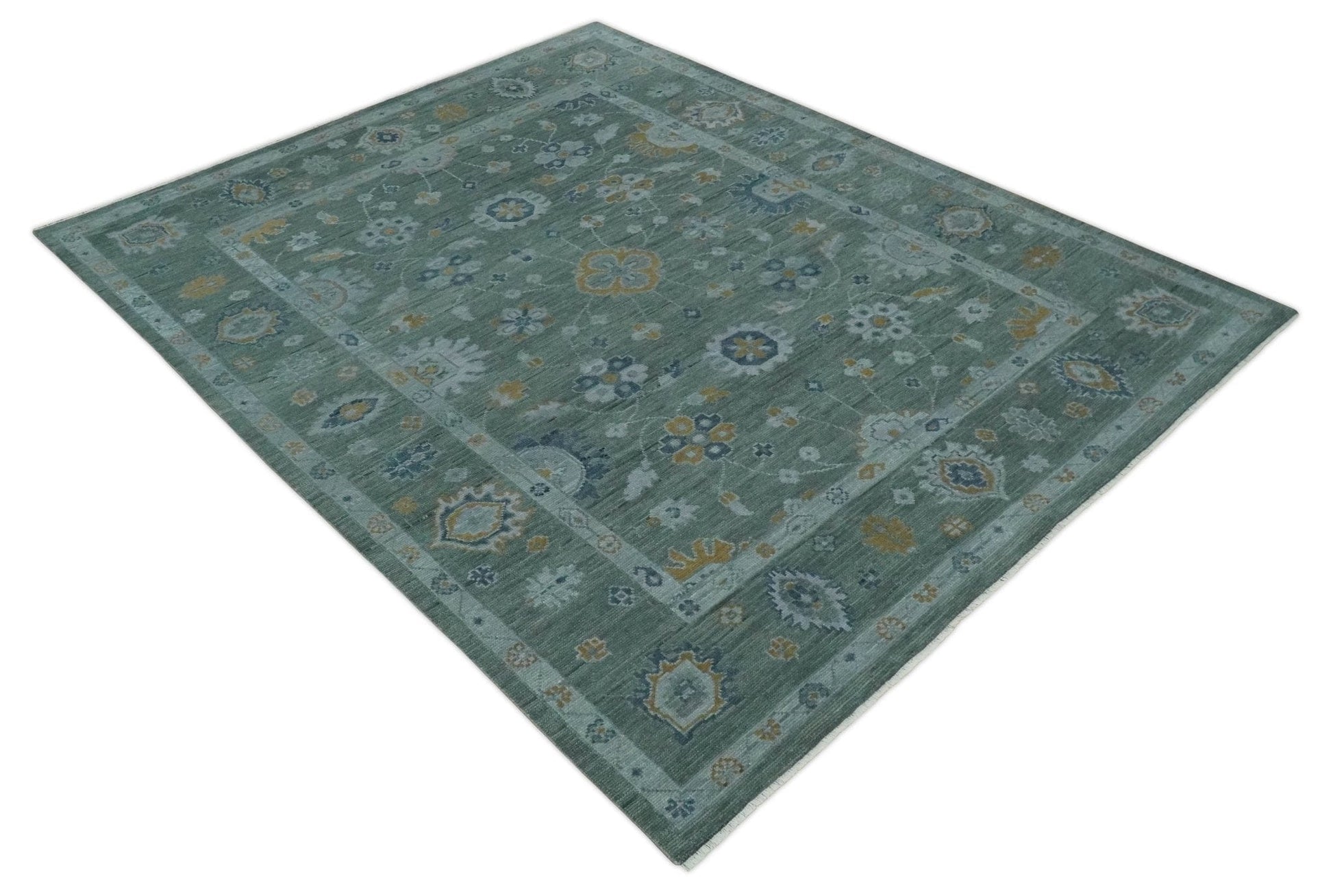 The Rug Decor Area Rug Antique Finish Gray Hand knotted Traditional Oushak Custom Made wool Area Rug Antique Finish Gray Hand knotted Traditional Oushak Custom Made wool Area Rug