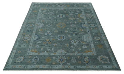 The Rug Decor Area Rug Antique Finish Gray Hand knotted Traditional Oushak Custom Made wool Area Rug Antique Finish Gray Hand knotted Traditional Oushak Custom Made wool Area Rug