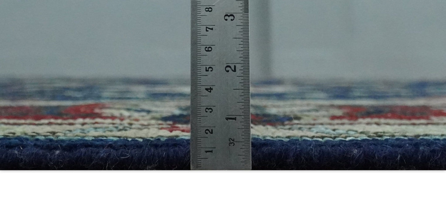 The Rug Decor Area Rug Antique Hand Knotted Blue, Beige and Rust Traditional Oriental Oushak Custom Made Wool Area Rug Antique Hand Knotted Blue, Beige and Rust Traditional Oriental Oushak Custom Made Wool Area Rug