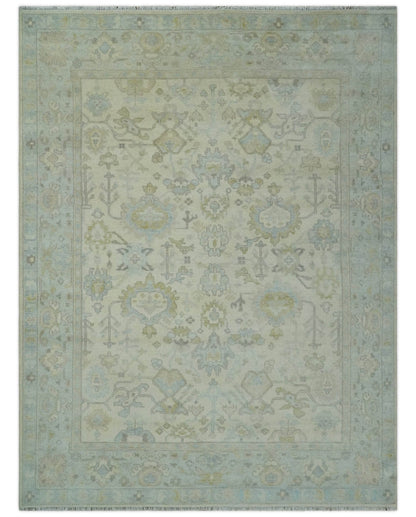 The Rug Decor Area Rug Antique look Beige and Gray Hand knotted Custom Made Oushak wool Area Rug Antique look Beige and Gray Hand knotted Custom Made Oushak wool Area Rug