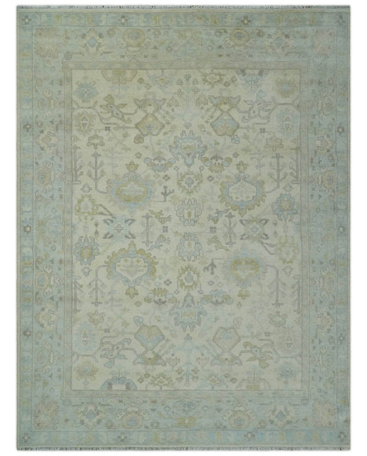 The Rug Decor Area Rug Antique look Beige and Gray Hand knotted Custom Made Oushak wool Area Rug Antique look Beige and Gray Hand knotted Custom Made Oushak wool Area Rug