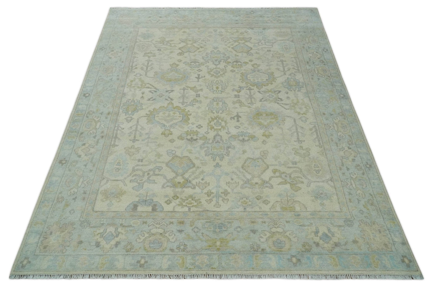 The Rug Decor Area Rug Antique look Beige and Gray Hand knotted Custom Made Oushak wool Area Rug Antique look Beige and Gray Hand knotted Custom Made Oushak wool Area Rug