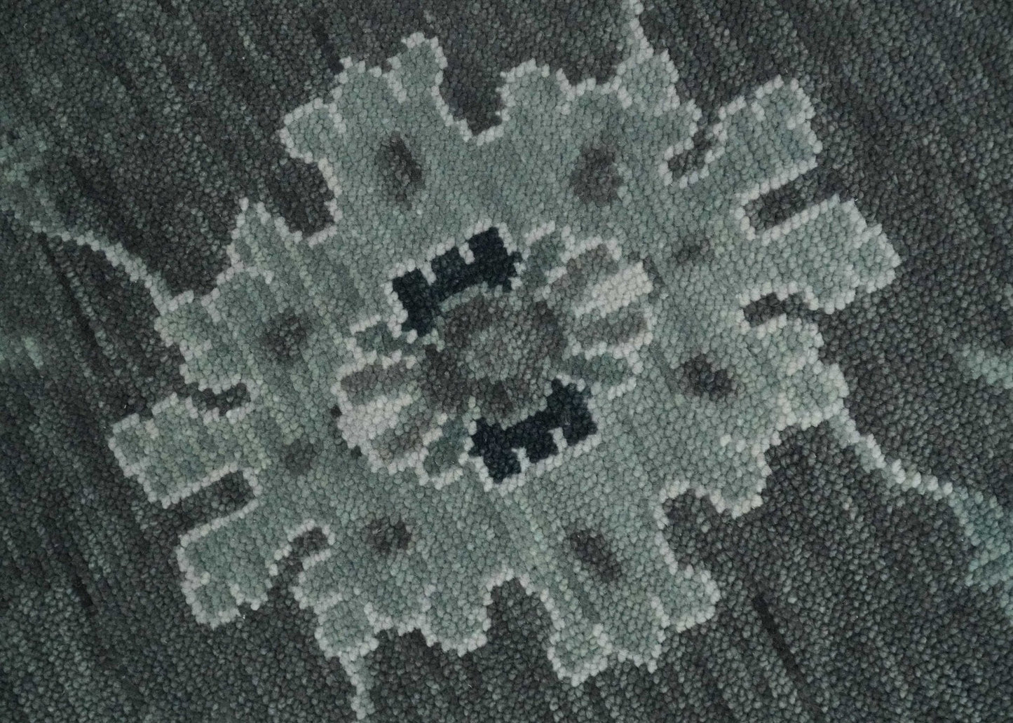 The Rug Decor Area Rug Antique look Charcoal, Ivory and Silver Hand knotted Traditional Oushak Custom Made wool Area Rug Antique look Charcoal, Ivory and Silver Hand knotted Traditional Oushak Custom Made wool Area Rug