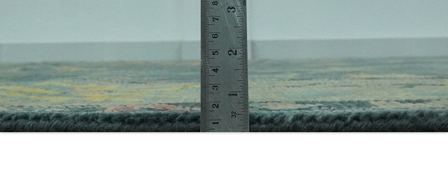 The Rug Decor Area Rug Antique look Teal and Olive Hand Knotted Traditional Oushak Custom Made wool rug Antique look Teal and Olive Hand Knotted Traditional Oushak Custom Made wool rug